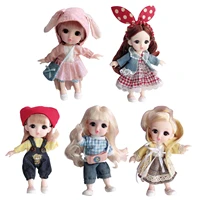 16 cm simulation doll handmade bjd doll princess play house cute girl toy realistic costume gifts for kids