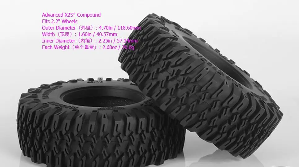 AA0018-Z-T0085 120 мм шины 2 шт 1," подходит для Tamiya CC01 RC88WD TF2 D110 SCX10 II ROCK CRALWER 1/10 RC D90 AX90046 AX90047 Cruiser/FJ40 Hulix hpi - Цвет: AA0018-Z-T0085