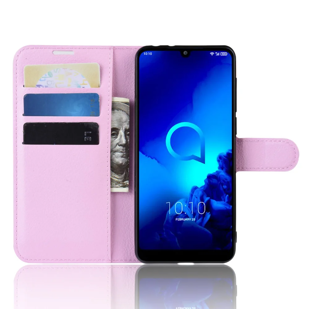 Розовый 5039 чехол для Alcatel 3L, чехол, кошелек, карта, Стент, книга, стиль, флип, кожаный защитный чехол s, черный 5039U 5039D Alcatel3L Alcatel5039 - Цвет: Розовый