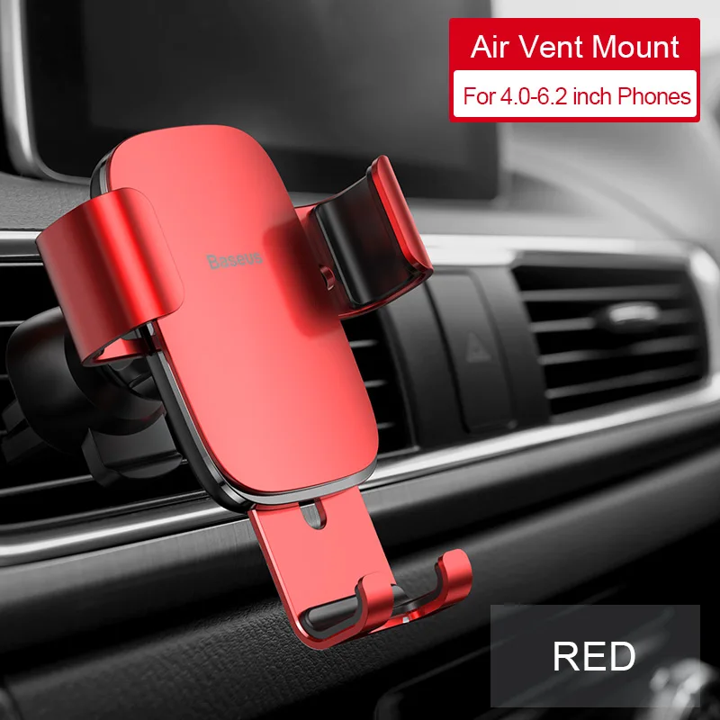 Air Vent RED Автомобильный держатель для телефона Baseus Gravity для автомобиля, CD слот, держатель для телефона на вентиляционное отверстие, подставка для iPhone X, samsung, металлический держатель для мобильного телефона - Цвет: Air Vent RED