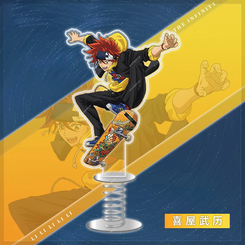 

Anime SK EIGHT SK8 the Infinity REKI SNOW Creative Spring Shake Fighter Stand Model Plate Toy Cartoon Cute Acrylic Desktop Decor