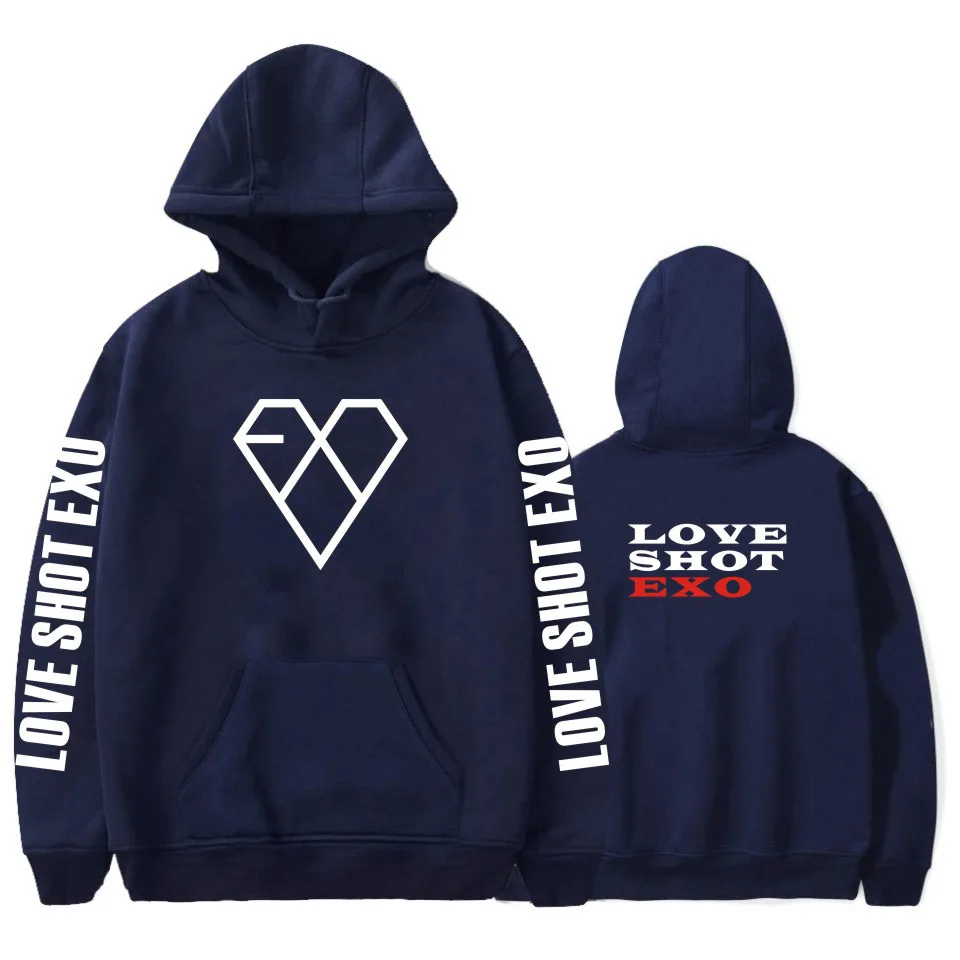 Осенние модные женские толстовки EXO kpop новые корейские свободные розовые с