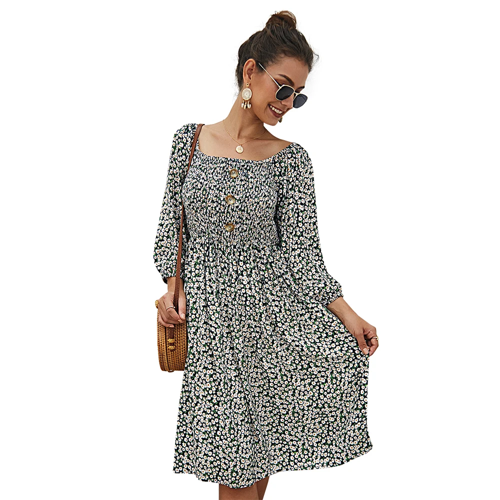 

Women Dress 2020 Spring Summer Print Long Dress Female Casual Fashion Sexy Loose Slim Beach Holiday Dresses Ladies Bohemia Dress