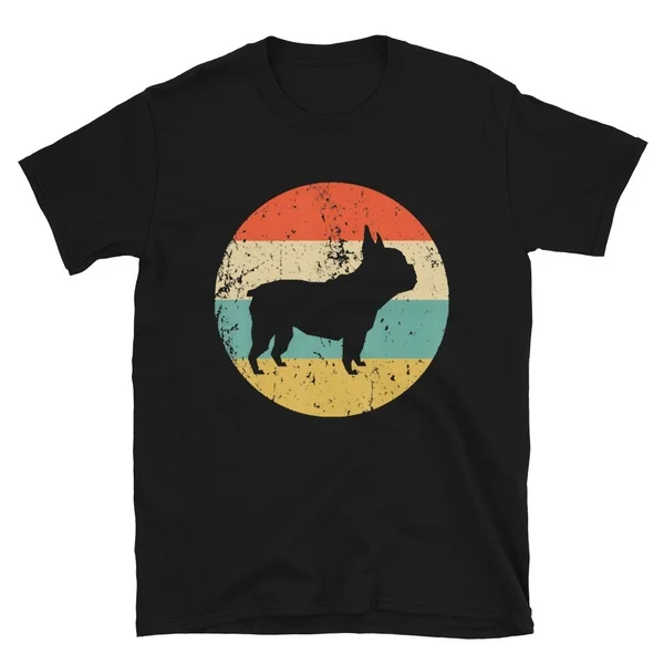 

French Bulldog Shirt - Retro French Bulldog Dog Tshirt Short-Sleeve Unisex T-Shirt