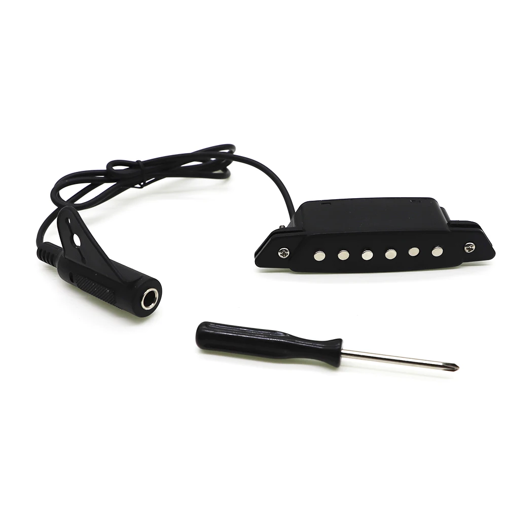 

6 Holes Soundhole Pickup for Acoustic Guitar Classical Guitar Black
