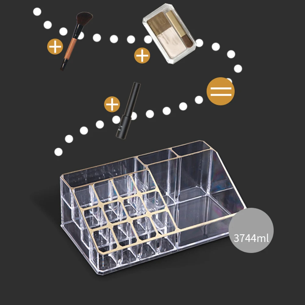 

Transparent Multi Grids Makeup Storage Holder Box Desktop Cosmetics Organizer