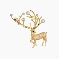 bastiee pearl christmas brooch pin deer brooch silver 925 jewelry women gold plated hmong handmade luxury christmas gifts
