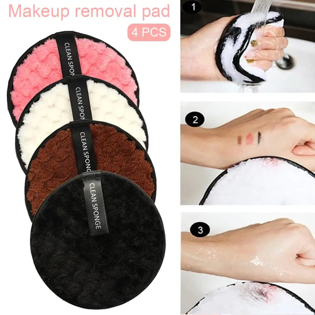 4 шт. цвета средство для удаления макияжа полотенце очищающая ткань подушечки