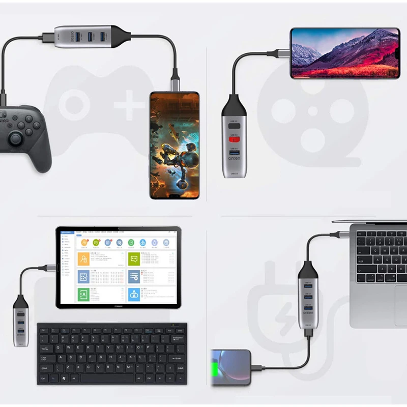 Привет-Скорость адаптер usb-хаб мини TYPE-C USB 3 0 4-Порты и разъёмы Splitter Компьютерная