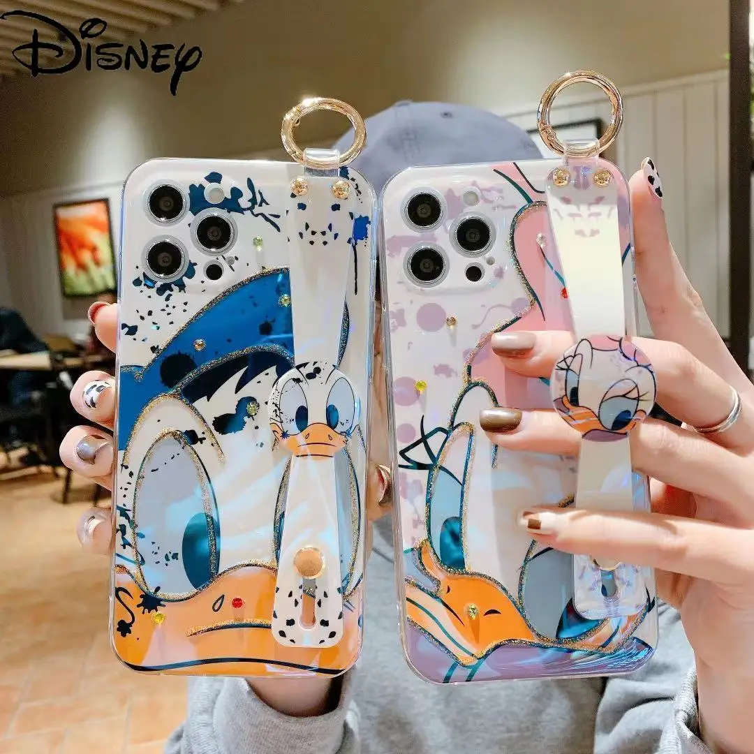 

Disney Donald Duck Wristband Blu ray Soft Shell for iPhone12 12Pro 12Promax 11 Pro 11Promax Mini X XS MAX XR 7 8P Cartoon Cover