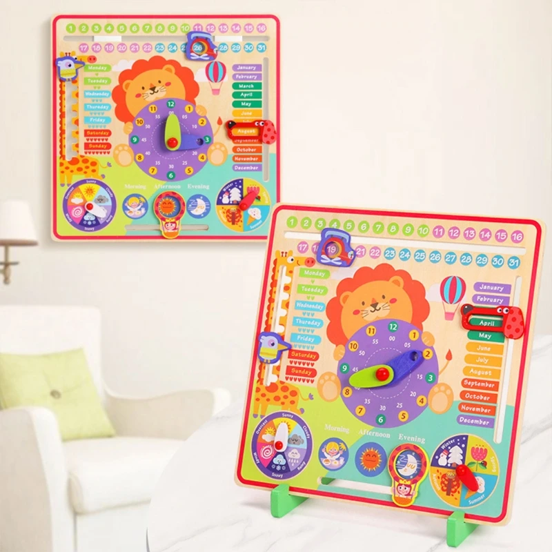 

NEW Baby Wooden Busy Board Montessori Weather Season Time Cognitive Puzzles Child Early Learning Educational Figures Toy