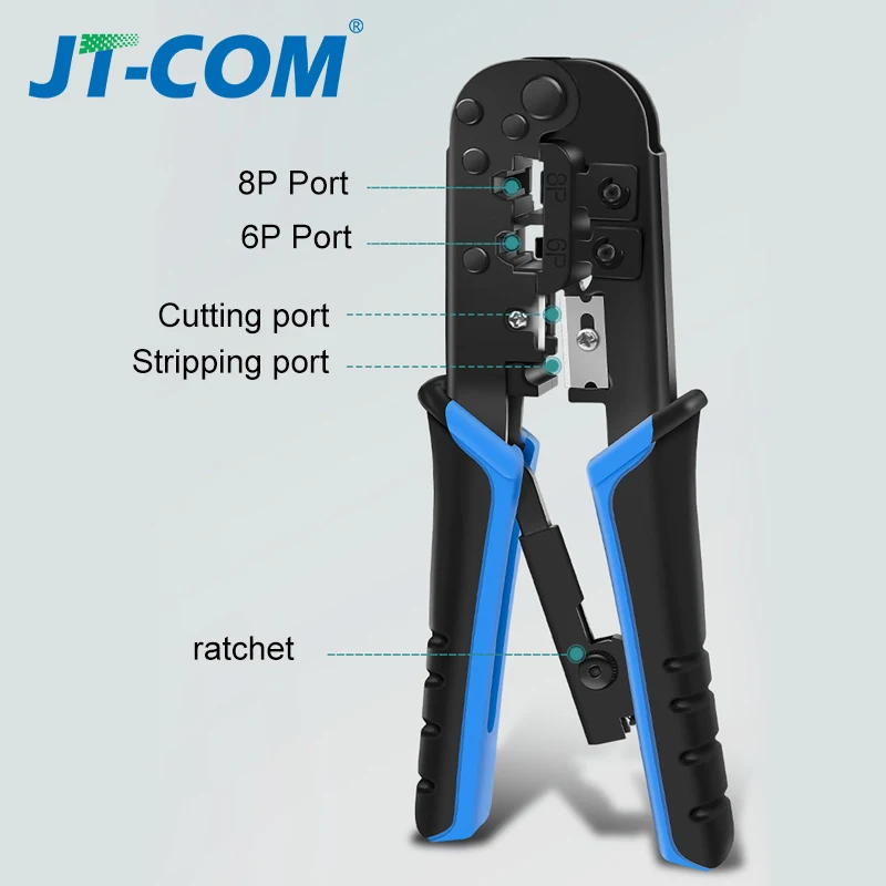 Обжимной инструмент для сети обжимной rj45 6P 8P сетевого кабеля Ethernet резки зачистки