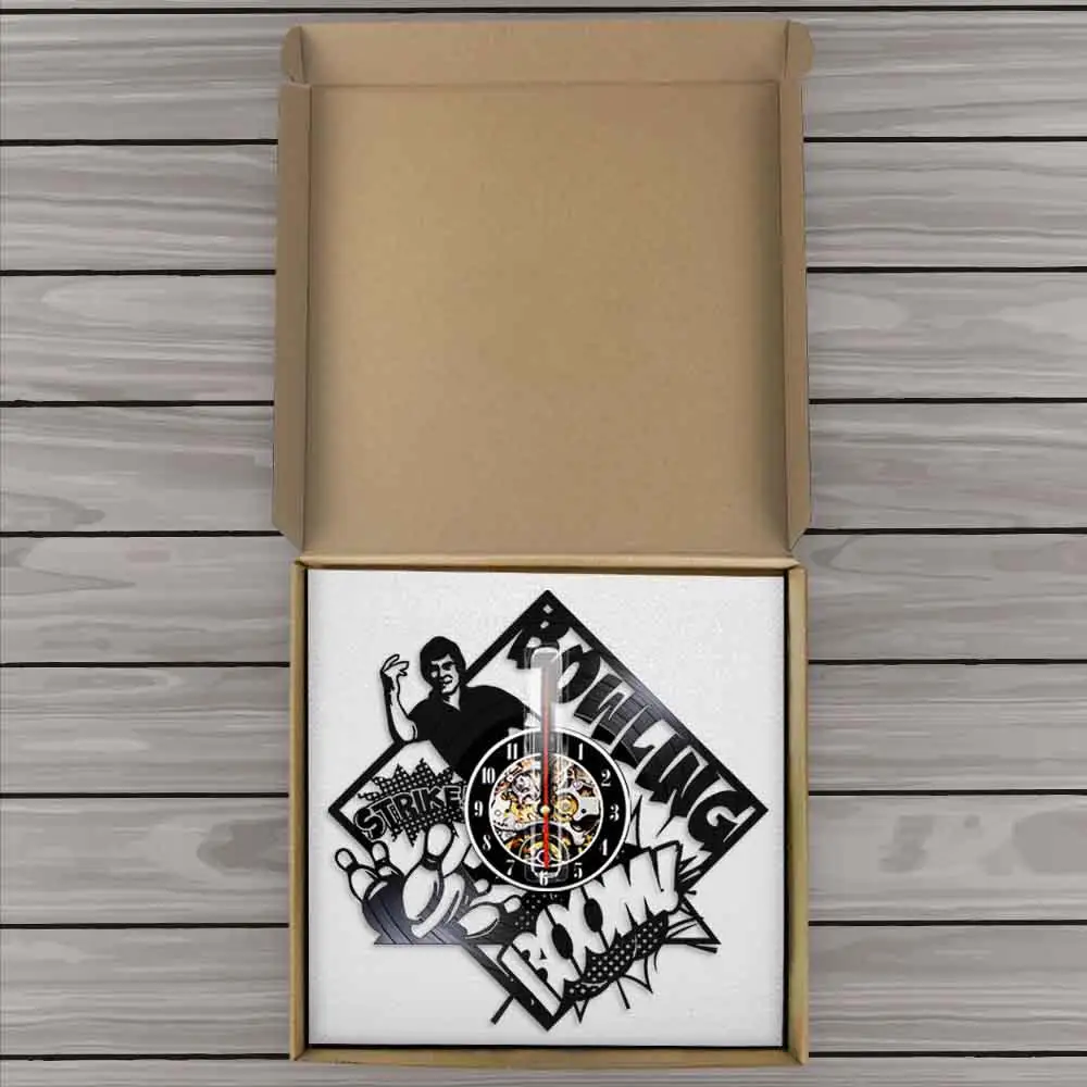 Боулинг Декор клуб настенные часы Боулер Страйк игрок в боулинг Винтаж виниловая