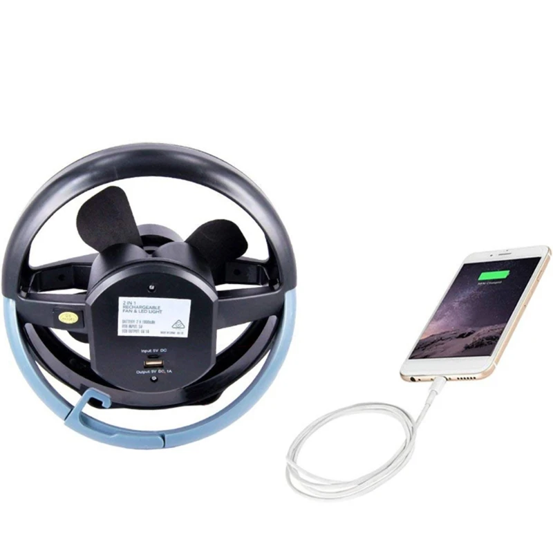 Уличный вентилятор для кемпинга светильник перезаряжаемый через USB 3600 мА/ч