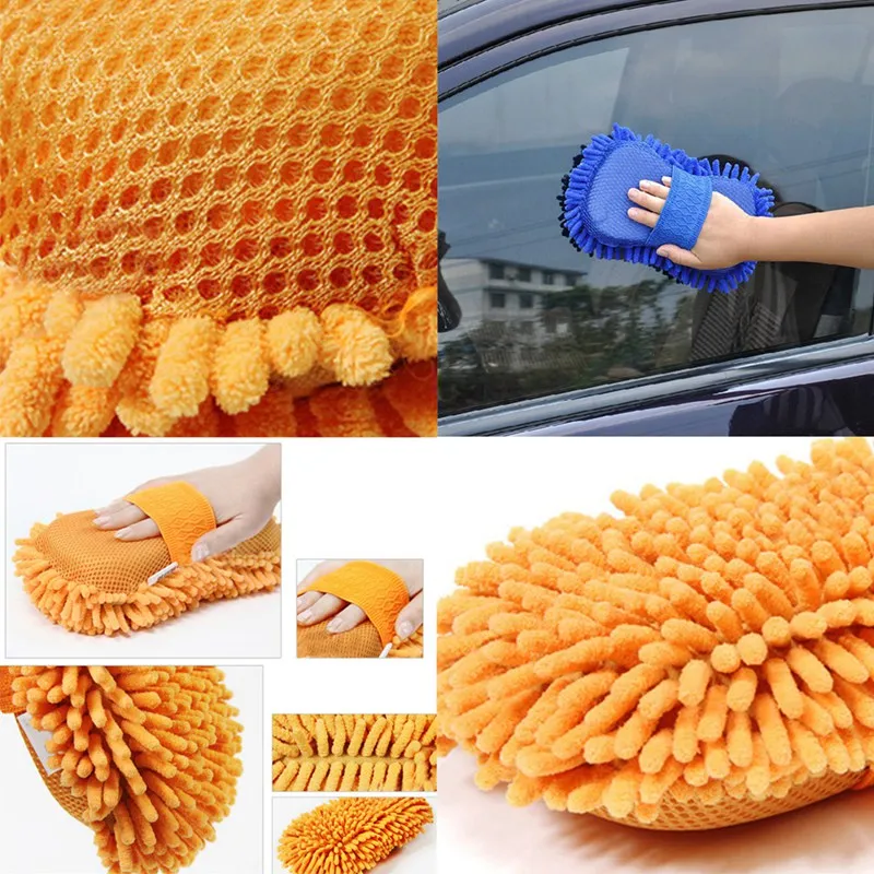 

1Pcs Car Wash Auto Hand Soft Towel Microfiber Chenille Washing Gloves Coral Fleece Sponge Car Washer
