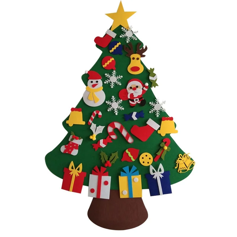 

Kids DIY Felt Christmas Tree Christmas Decoration for Home Navidad 2021 New Year Gifts Christmas Ornaments Santa Claus Xmas Tree