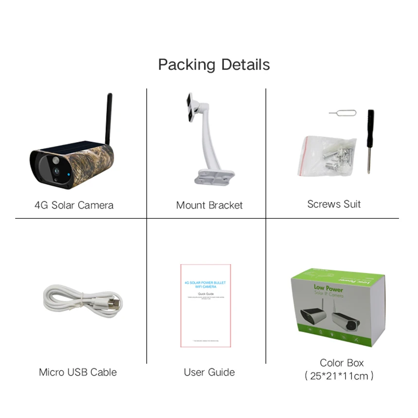 Hebeiros Outdoor 4G SIM Card Camouflag Camera 1080P Solar Power WIFI IP PIR Battery Wireless Hunting Surveillance | Безопасность и