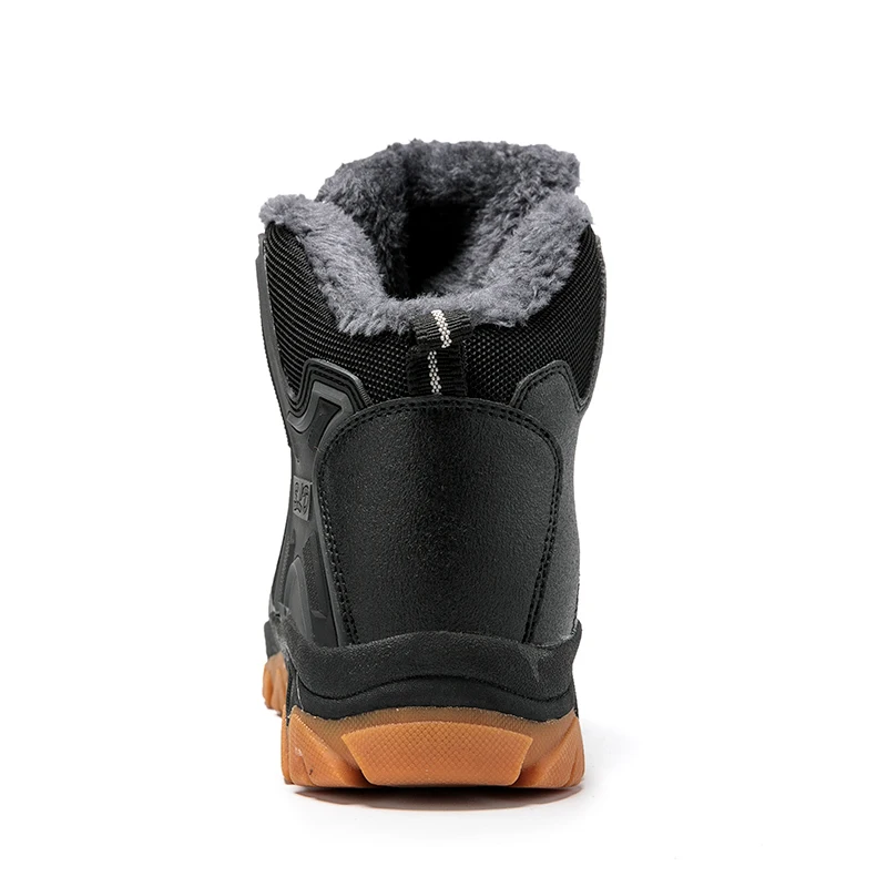 JUNJARM/теплые плюшевые мужские ботинки Теплые зимние Мужские кожаные