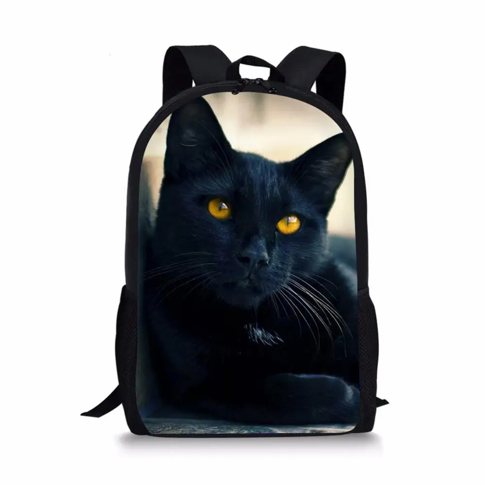 Детские школьные сумки HaoYun, черные школьные сумки с рисунком кошек для учеников начальной школы, школьные сумки с фантазийным животным