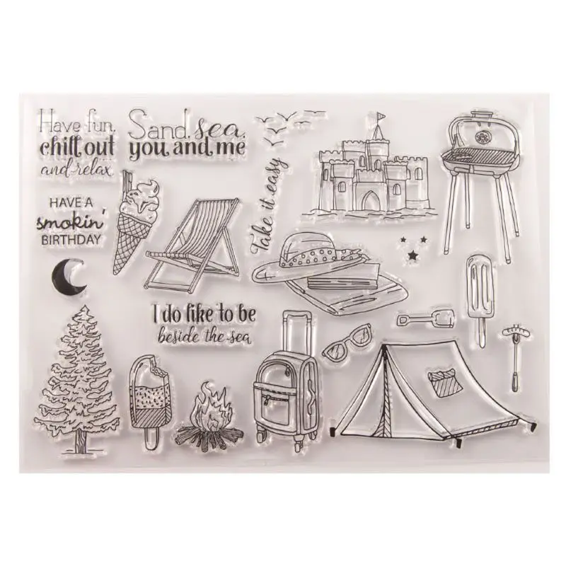 Силиконовый прозрачный штамп с печатью для палатки сделай сам альбом