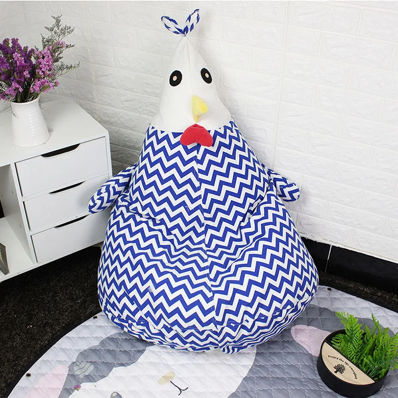 

Bean Bag Sofa Kids Standing Storage Chick Shape Cartoon Stuffed Toy Soft Pouch Chair Organizer Bag for Living Room