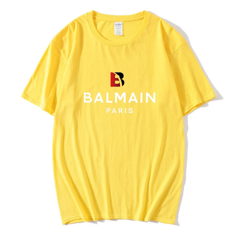 

Men's Cotton Letter Printed T-shirt Casual Fashion Street Style Comfortable Harajuku Tshirt Creative Round Neck Short Sleeve Top