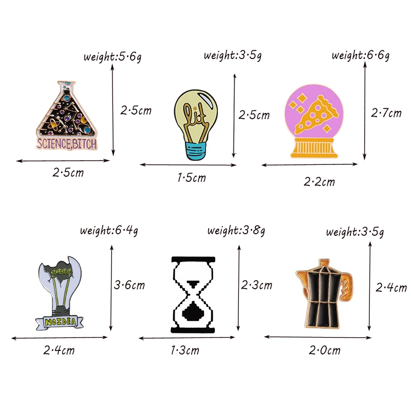 Научные Волшебные эмалевые броши в форме лампочки с хрустальным шариком