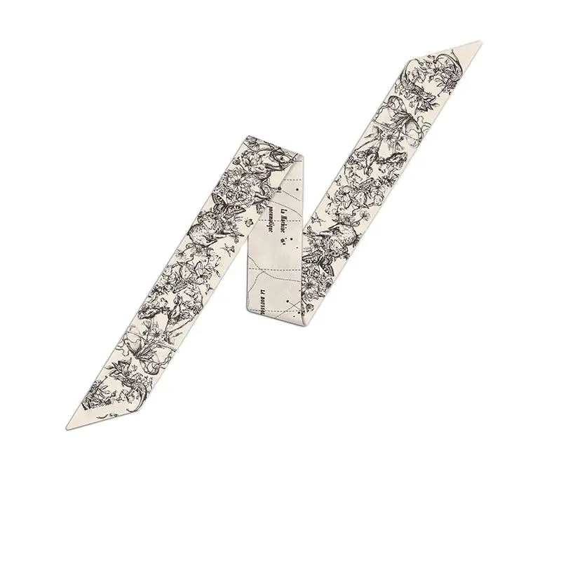 Женский шелковый шарф с созвездиями маленькая лента модная длинная повязка на