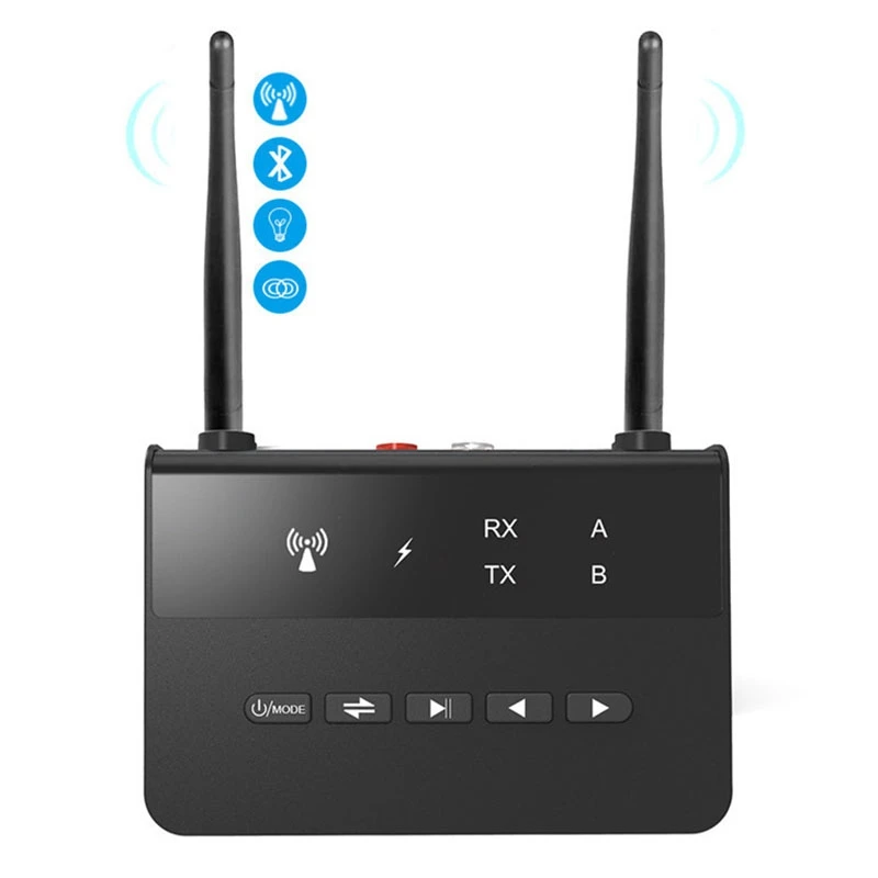 

80M Bluetooth 5.0 RCA Receiver Transmitter Bypass AptX LL AAC SBC 3.5mm Aux Wireless Audio Adapter Music for TV Car PC
