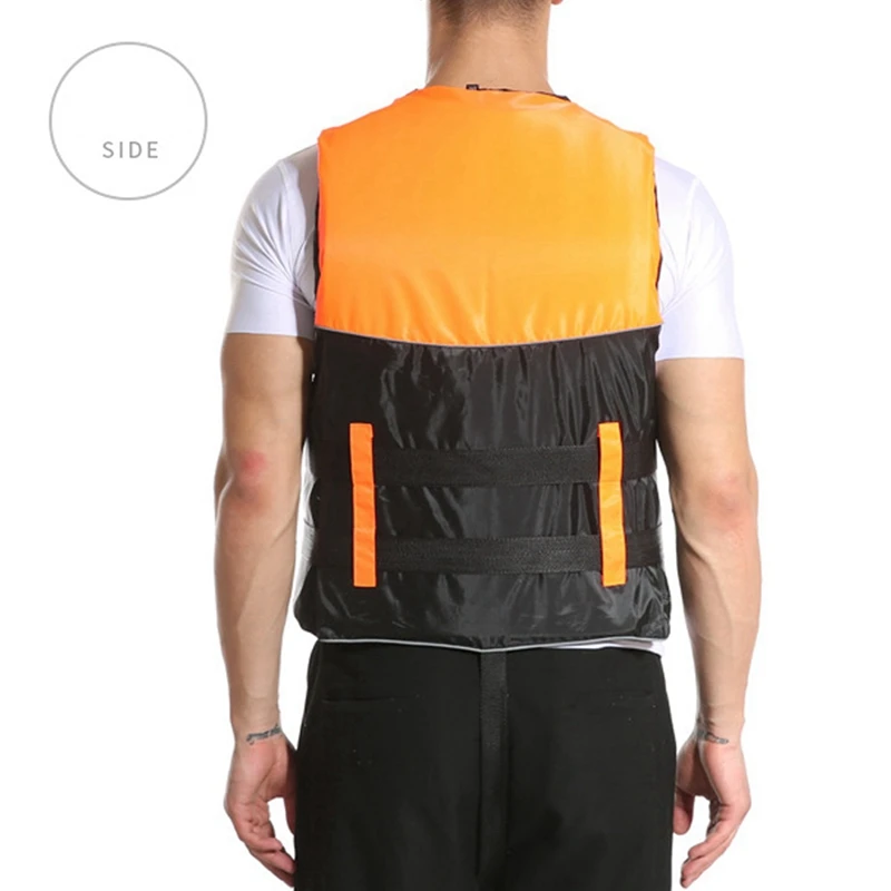 

2x Adult Kid Life Safet Jacket Drifting Swimming Boating Fishing Surf Vest with Emergency Whistle Orange XXL & XXXL