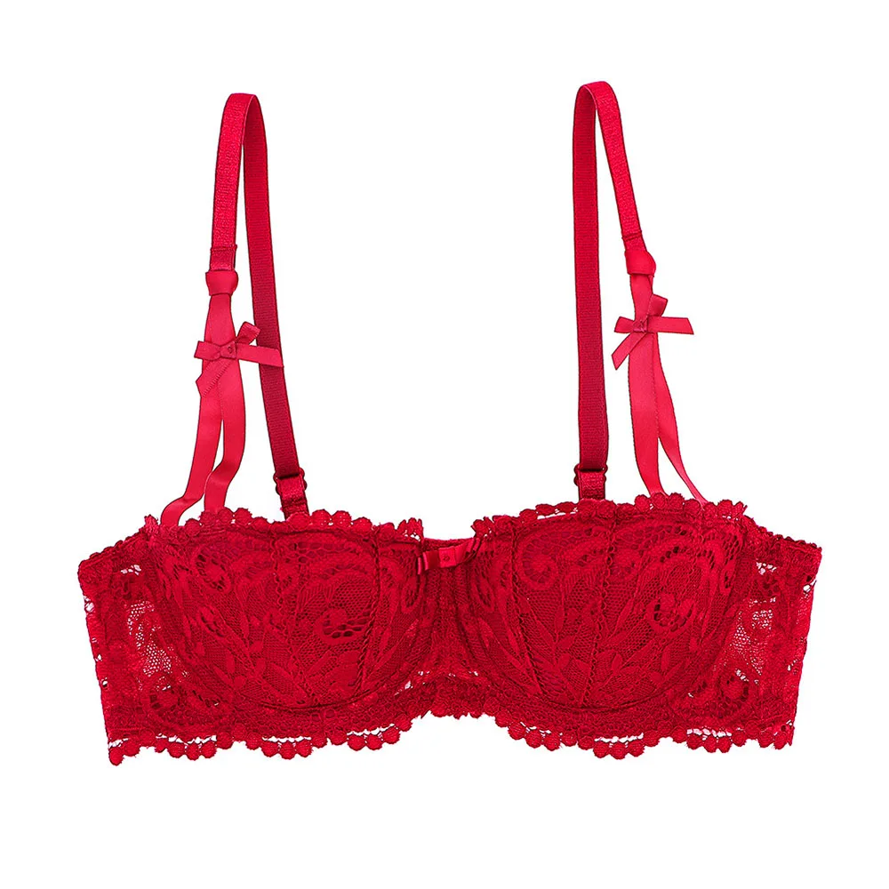 Womens Push Up Brassiere Lace Bras Sexy Lingerie BH Tops Gather Underwear Plus Size A B C D DD Cup