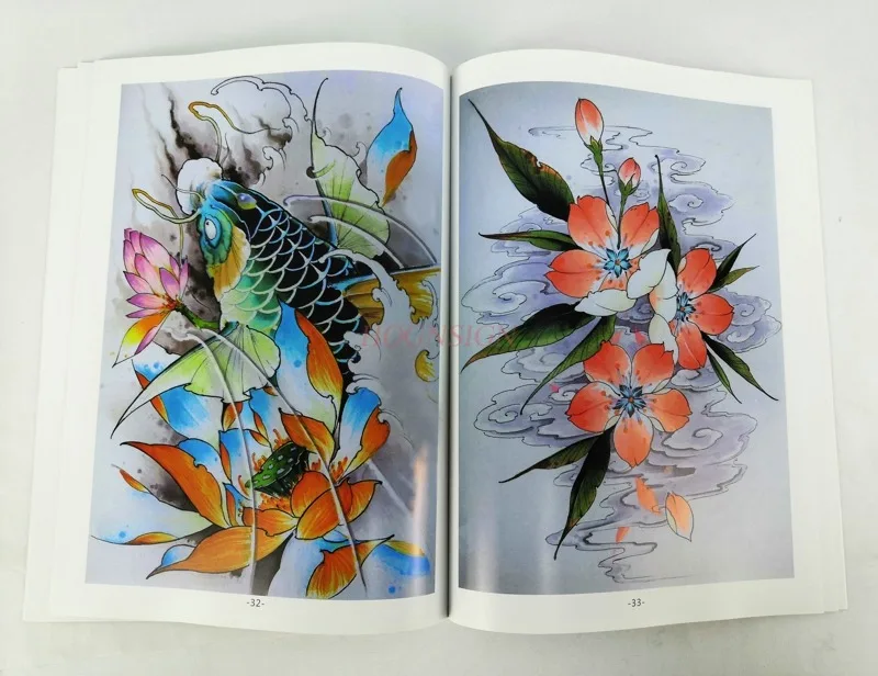 Тату книга тату-книги рукописи Атласов резные драконы Тигры черепа и цветы