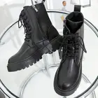 Ботинки женские на шнуровке с круглым носком, Осень-зима 2021
