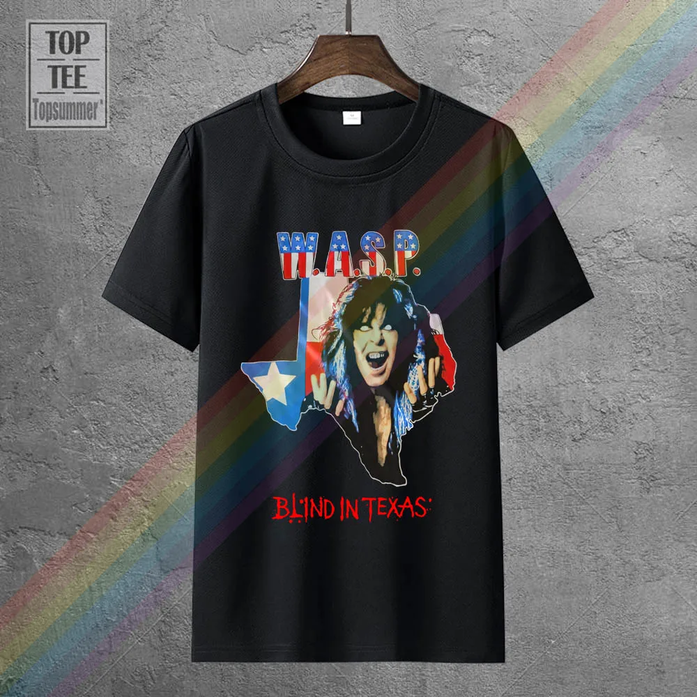 

W A S P Blind In Texas Heavy Metal Saxon Ratt Black T _ Shirt Sizes : S To 6Xl Tops Men T Shirt