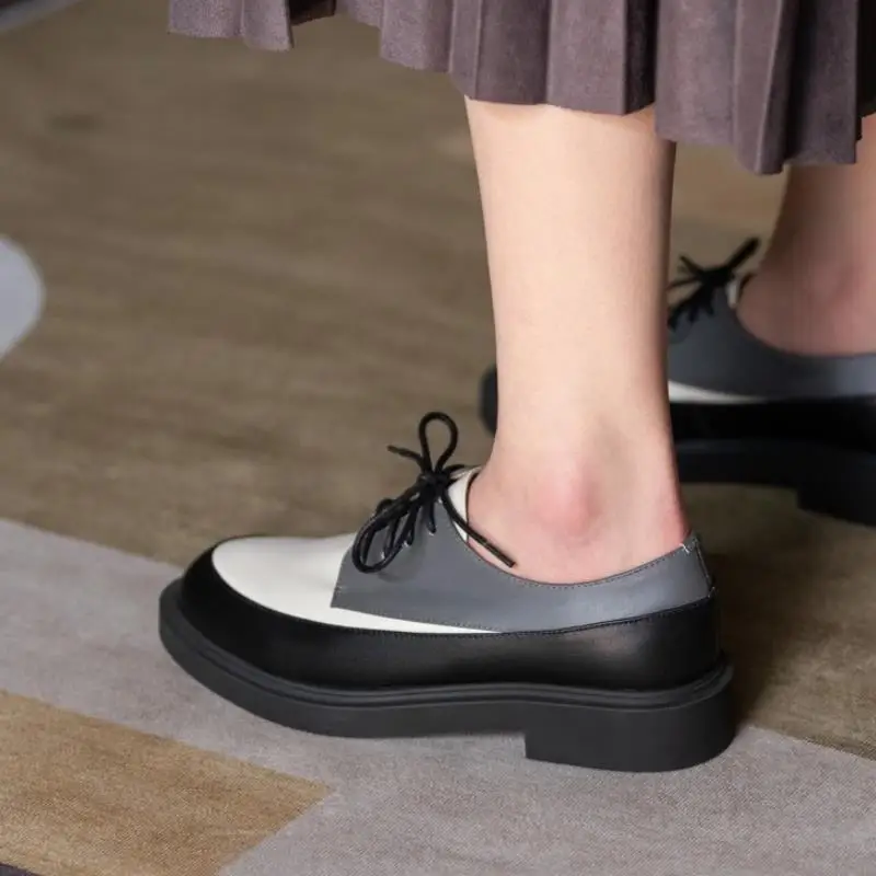 

Rizabina Size 33-40 Real Leather Women Flats Shoes Strap Round Toe New Spring Shoes Woman Casual Daily Office Lady Footwear