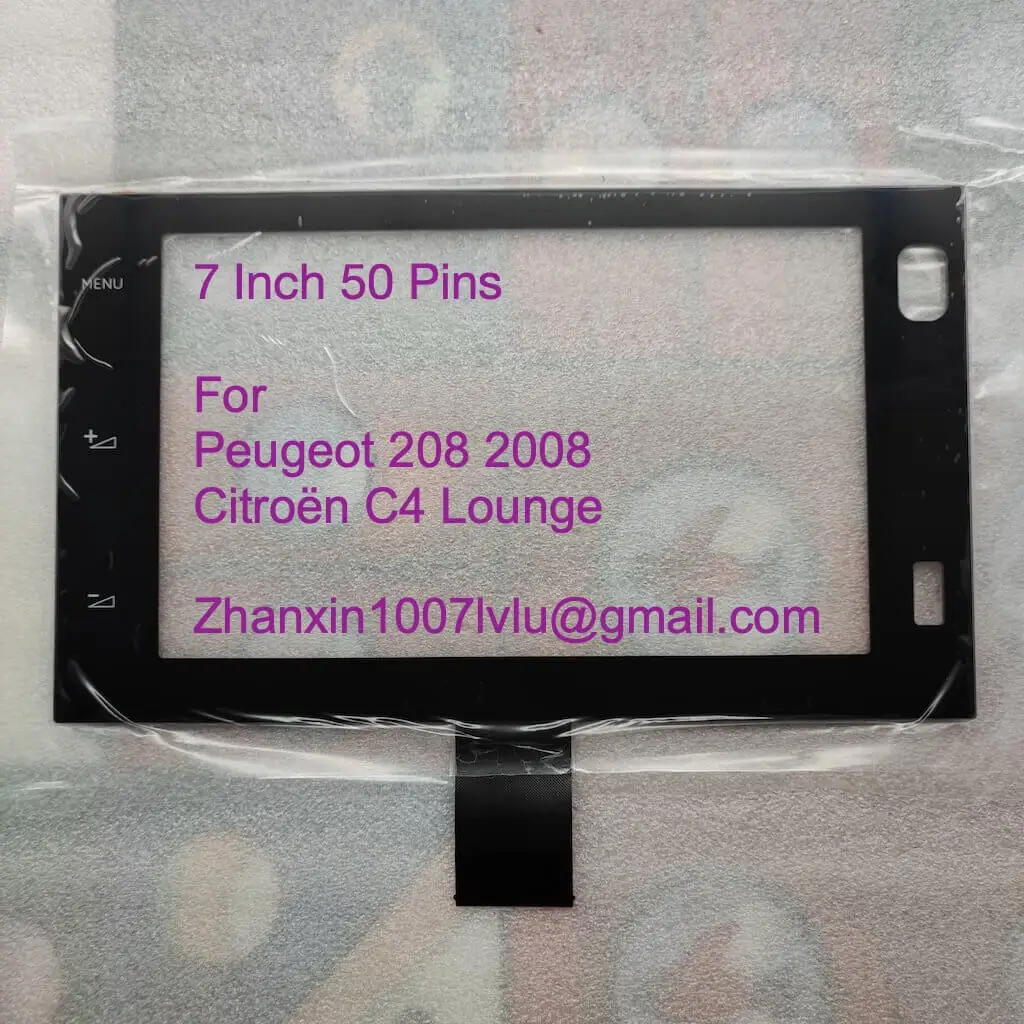 2 Pcs 7 Inch 50 Pin Touch Screen PVC Digitizer For Peugeot 208 2008 Citroën C4 Lounge Car DVD Radio Player GPS Navigation