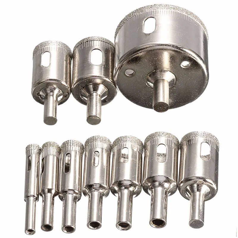 

10PCS/set 8-50mm Diamond Hole Drill Set Tool Coated Core Hole Saw Drill Bits Tool Cutter For Tiles Marble Glass Granite