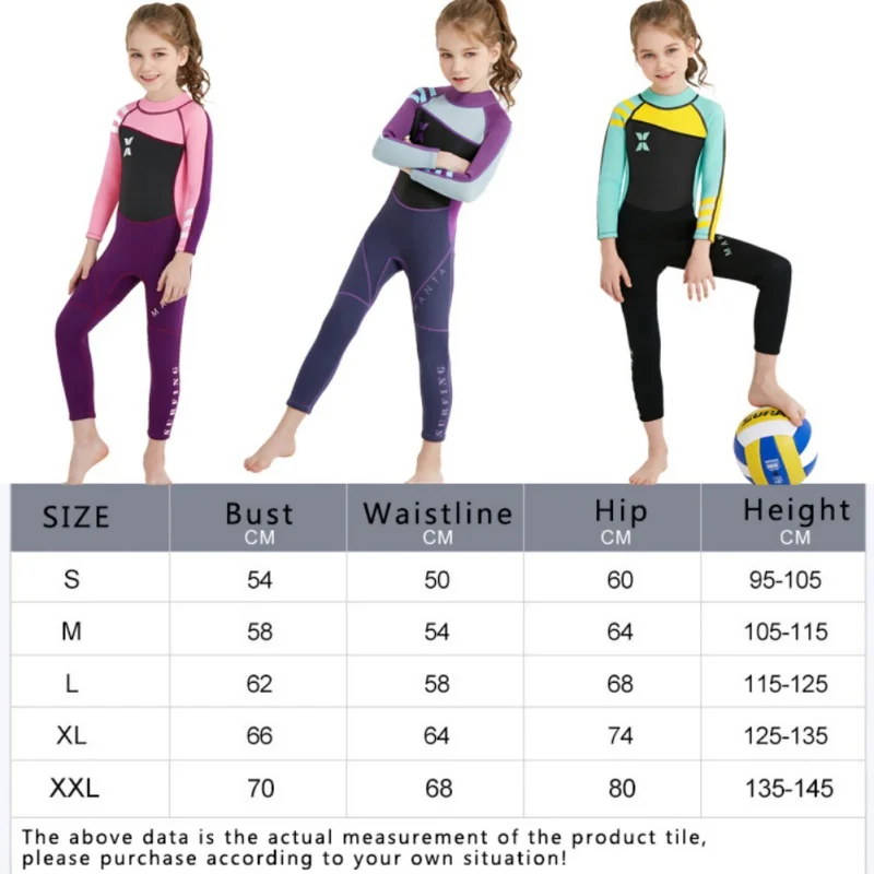 

Boys Girls Wetsuits Diving Suits Kids Long Sleeve Keep Warm UV Protection Surfing Swimwear Children's One Piece Swimsuit New