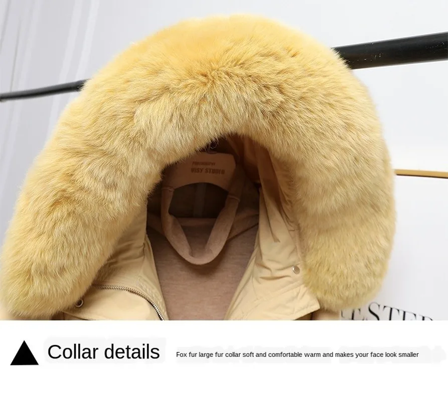 

Fashion Down Jacket 2020 Winter New Style with Fox Fur Big Fur Collar Korean Mid-length Bread Jacket Winter Clothes Women