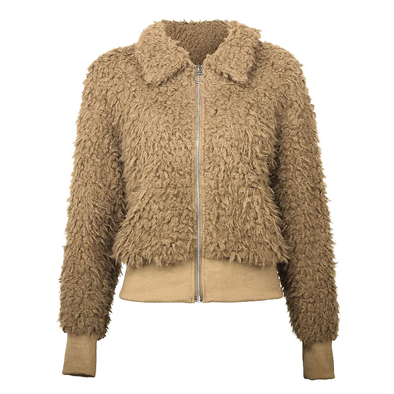 Женское короткое пальто верхняя одежда осенне зимние теплые куртки Плюшевые с