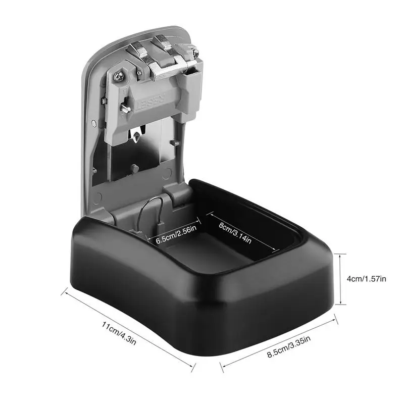 

Key Lock Box Wall Mounted Aluminum alloy Key Safe Box Weatherproof 4 Digit Combination Key Storage Lock Box Indoor Outdoo