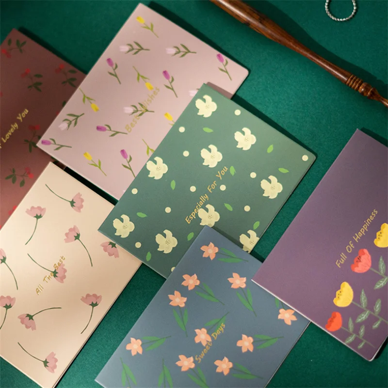 

TN Flower Greeting Card Set Thank You Small Message Writable Paper Card Gift Bouquet For Wedding Decorations Single-Page Type
