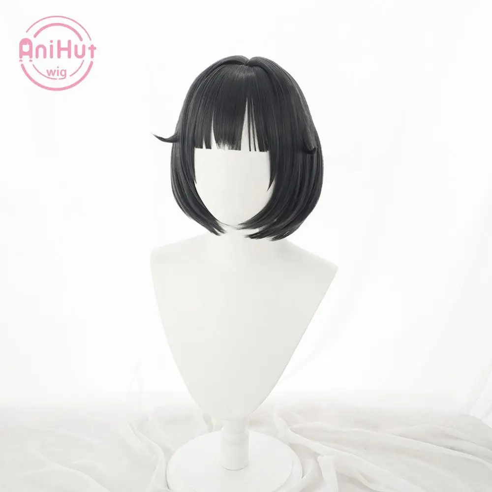 [Anihut】ushigome Rimi парик челка мечта! Poppin'Party косплей синтетический женский черный