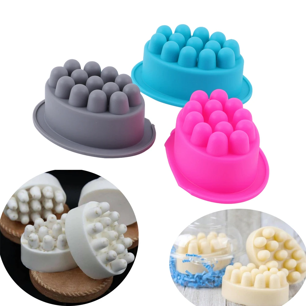 1 шт. 3D силиконовая форма для мыла ручной работы Массажная овальная спа-мыла