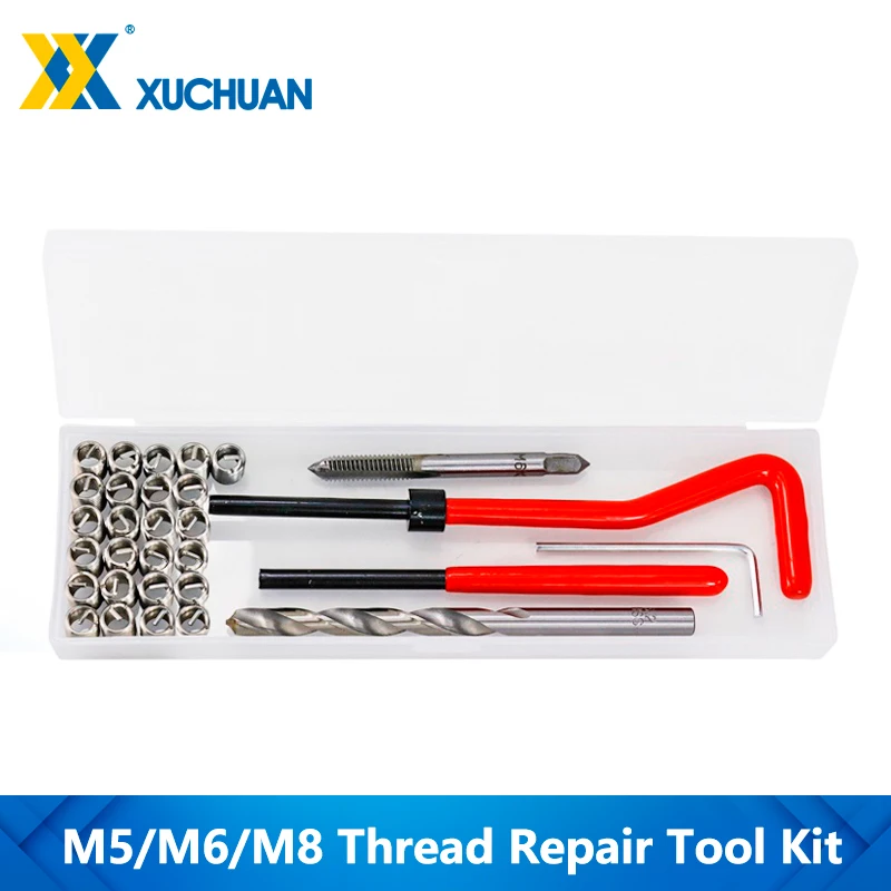 

Thread Repair Tool Kit M5/M6/M8 Twist Drill Bit Screw Thread Inserts For Restoring Damaged Threads Spanner Thread Repair Bit