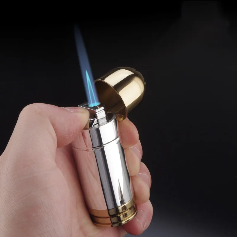 15pcs/lot Bullet Shaped Lighter Refillable Metal Butane Gas Torch Lighters Jet Blue Flame for Men Cigarette Cigar | Дом и сад