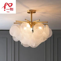 luxury glass disc pendant chandelier for living dining room bedroom kitchen decoration indoor lighting luminaria fixtures