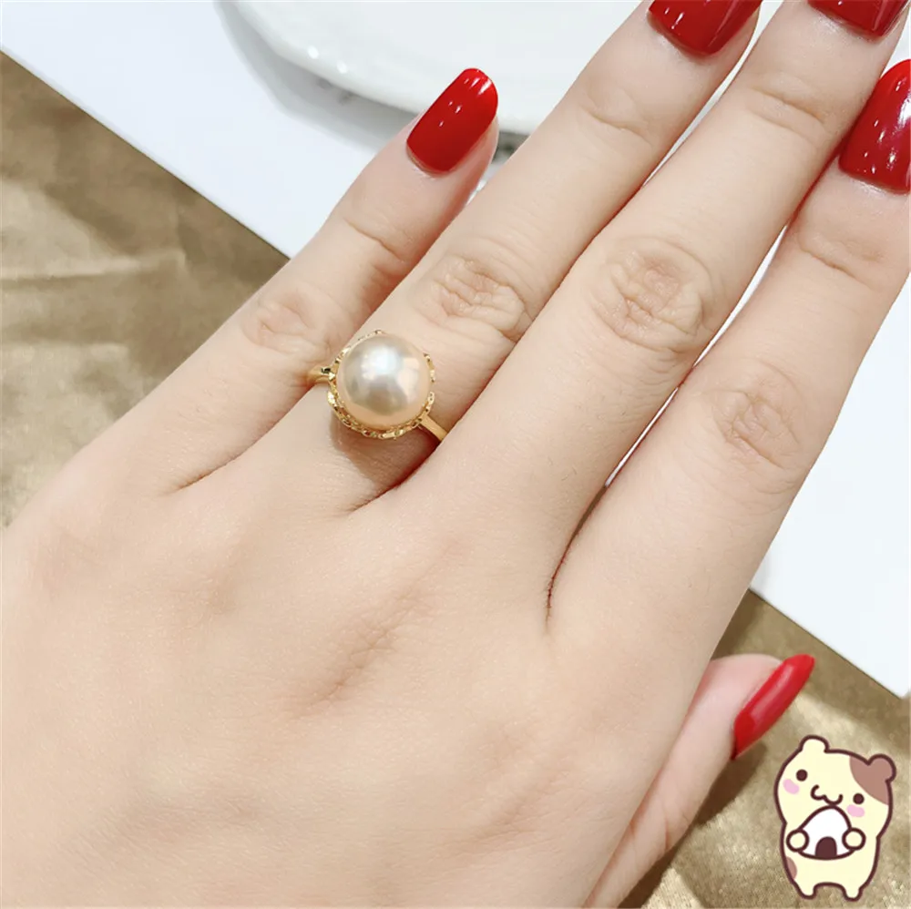 

Unique Shaped Pearl Ring Settings, Fashionable Ring Findings, Adjustable Size 925 Silver Ring Jewelry DIY Making No Pearl