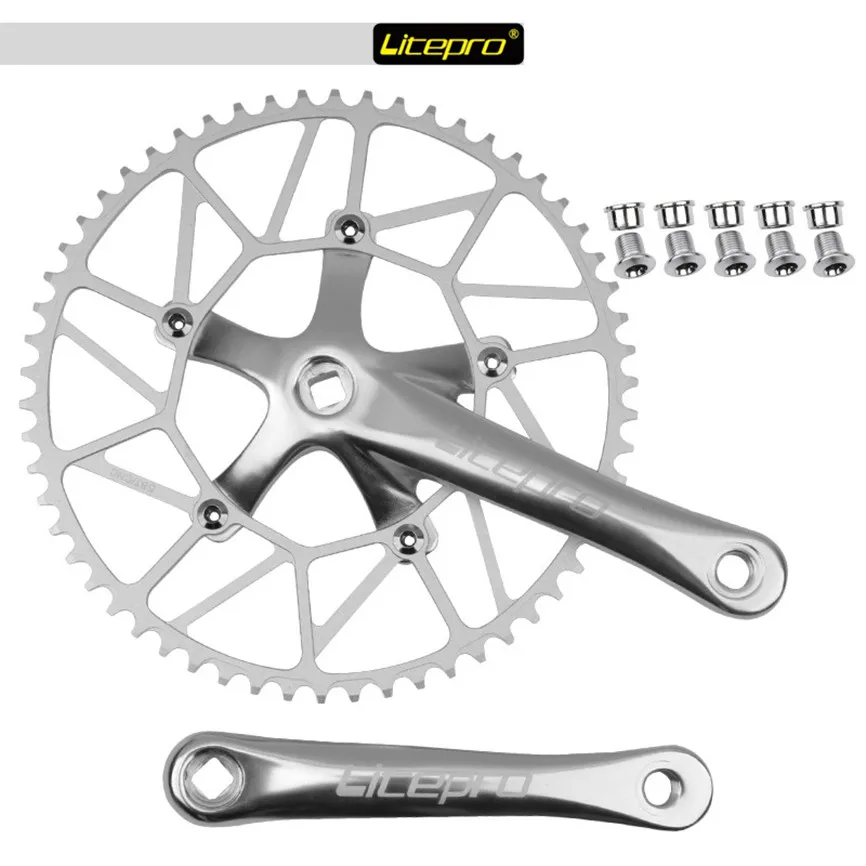

Litepro Folding Bike Crank170mm Square Crankset 46 48 50 52 54 56 58T Chainwheel BCD130 Chainring Positive Negative Bicycle Disc
