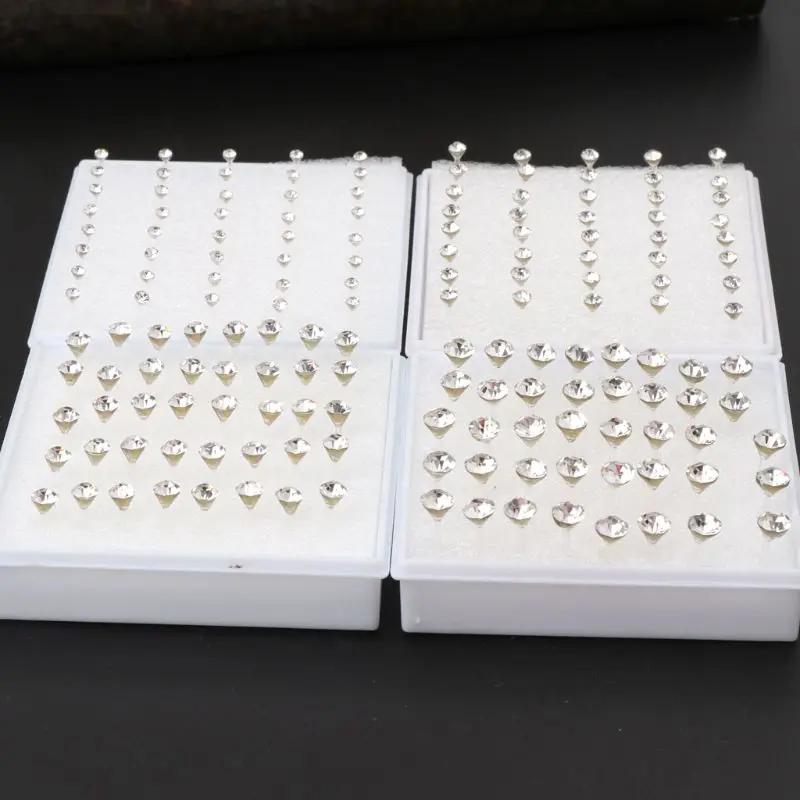 

20 Pairs Colorful Faux Rhinestone Plastic Ear Studs Hypoallergenic Earrings T8DE